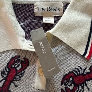 J.Crew Cream and Red The Reeds Lobster Sweater. Perfect for your beach getaway!